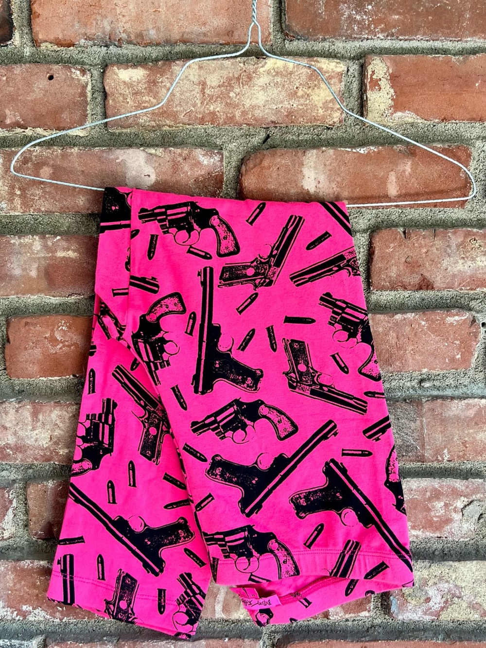Betsey Johnson Hot Pink Gun Leggings